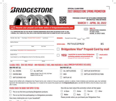 bridgestone tires rebate 2022